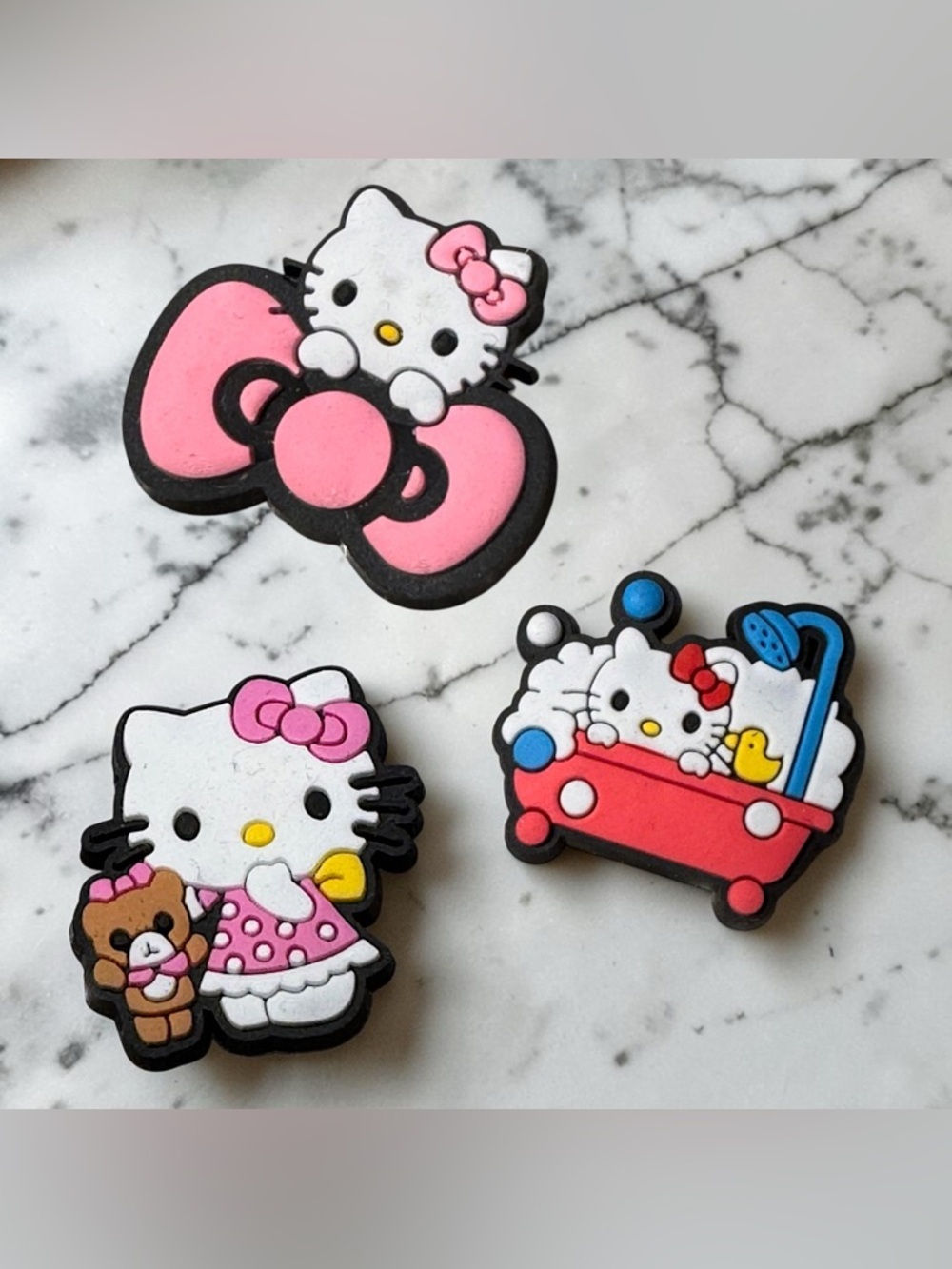 Hello kitty croc shoe charms 3pc